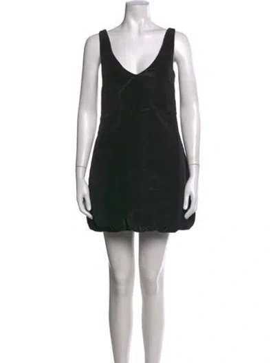 Pre-owned Khaite V-neck Mini Dress In Black