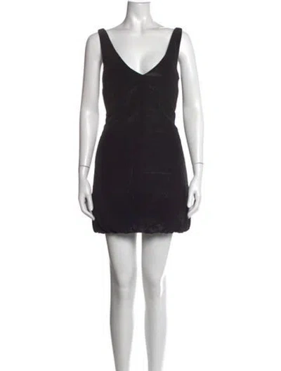 Pre-owned Khaite V-neck Mini Dress In Black