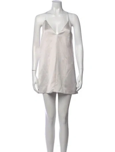 Pre-owned Khaite V-neck Mini Dress In Gray