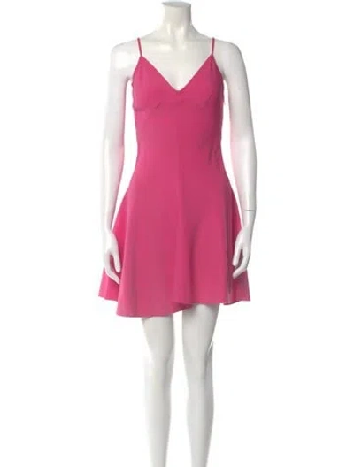 Pre-owned Khaite V-neck Mini Dress In Pink