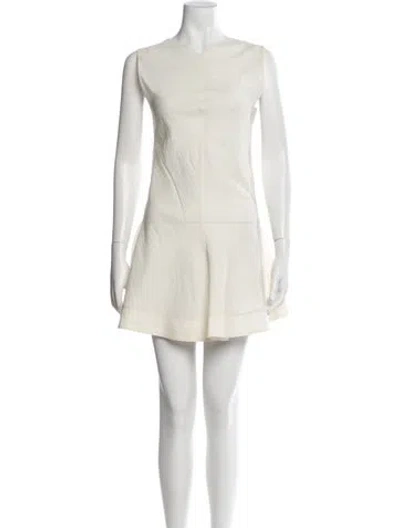 Pre-owned Khaite V-neck Mini Dress W/ Tags In Neutral