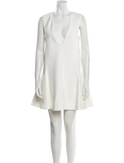 Pre-owned Khaite V-neck Mini Dress W/ Tags In White