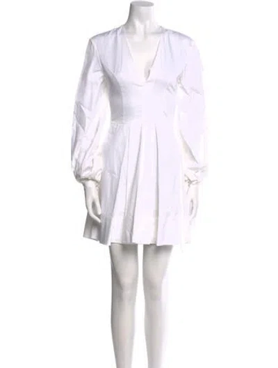 Pre-owned Khaite V-neck Mini Dress In White
