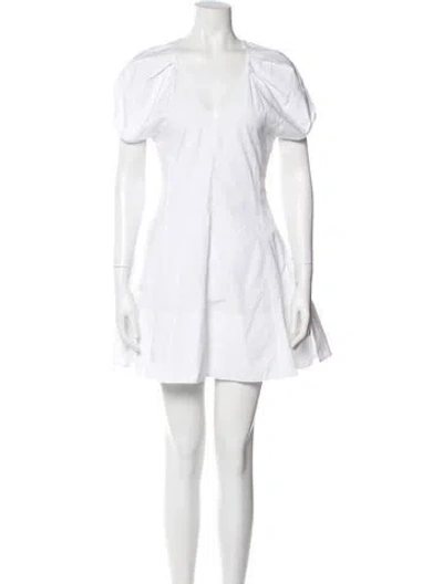 Pre-owned Khaite V-neck Mini Dress In White