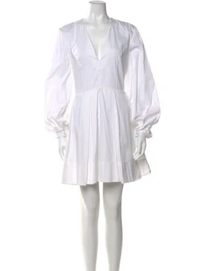 Pre-owned Khaite V-neck Mini Dress In White