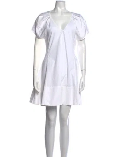 Pre-owned Khaite V-neck Mini Dress In White