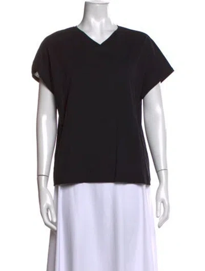 Pre-owned Khaite V-neck Short Sleeve T-shirt In Black