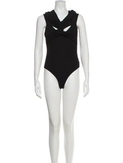 Pre-owned Khaite V-neck Sleeveless Bodysuit In Black