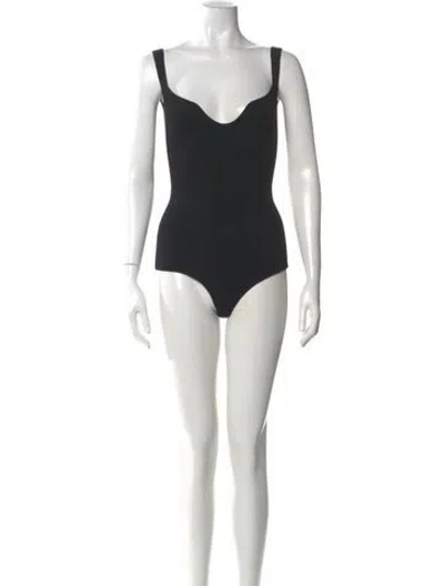 Pre-owned Khaite V-neck Sleeveless Bodysuit In Black