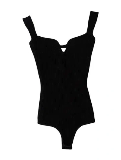 Pre-owned Khaite V-neck Sleeveless Bodysuit In Black
