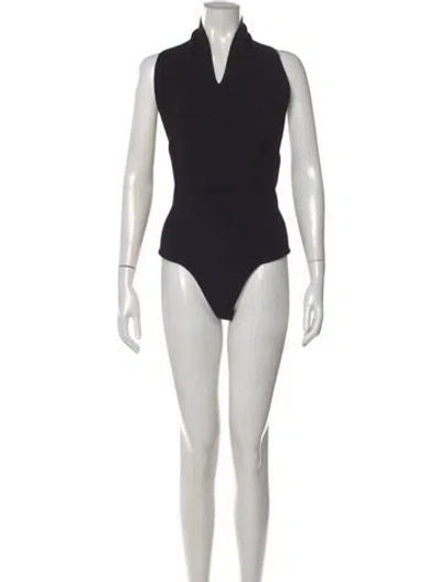 Pre-owned Khaite V-neck Sleeveless Bodysuit W/ Tags In Black