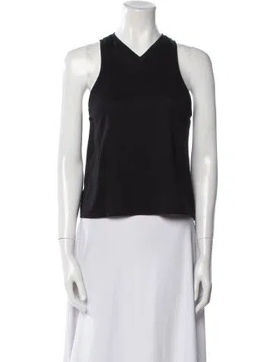 Pre-owned Khaite V-neck Sleeveless Crop Top In Black