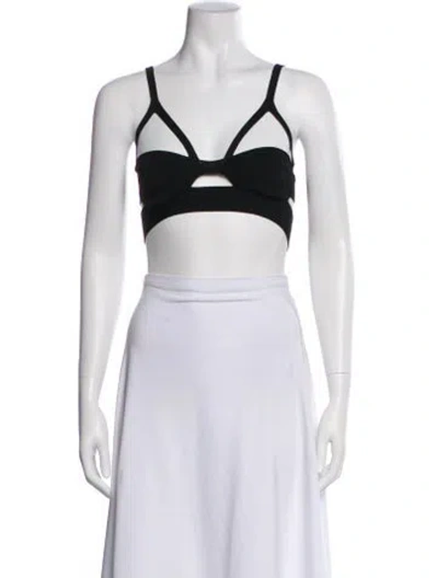 Pre-owned Khaite V-neck Sleeveless Crop Top W/ Tags In Black