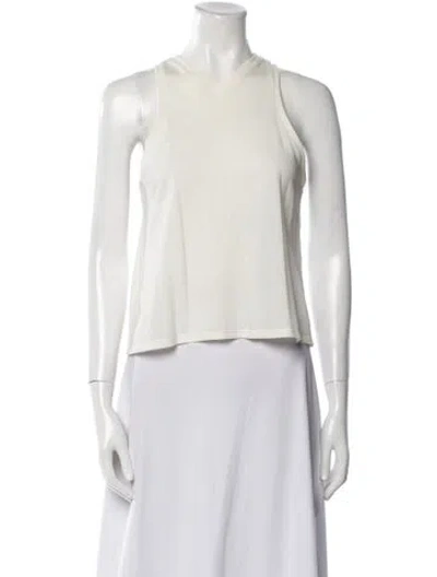 Pre-owned Khaite V-neck Sleeveless Crop Top In White