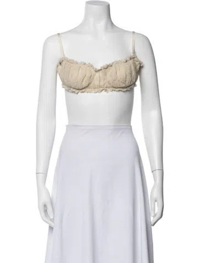 Pre-owned Khaite V-neck Sleeveless Sports Bra In Neutrals