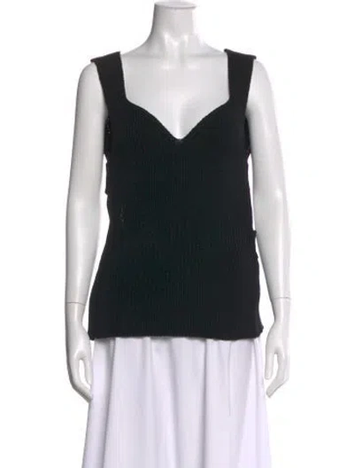 Pre-owned Khaite V-neck Sleeveless Top In Black