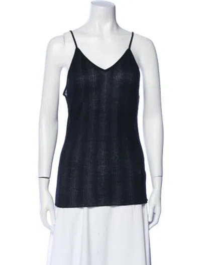 Pre-owned Khaite V-neck Sleeveless Top In Black