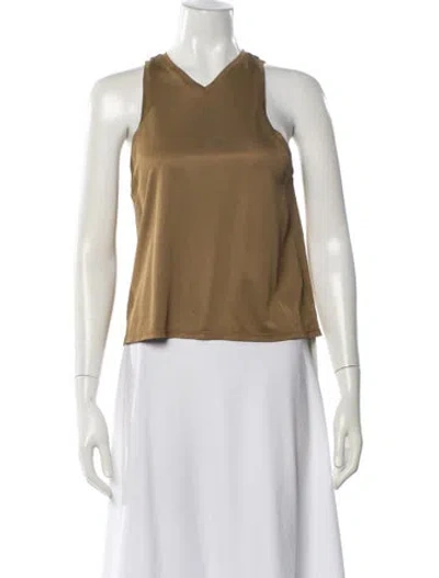 Pre-owned Khaite V-neck Sleeveless Top In Brown