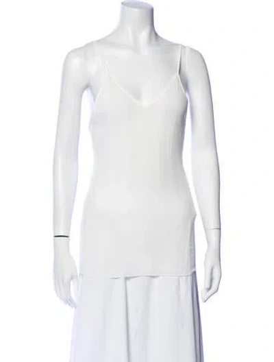 Pre-owned Khaite V-neck Sleeveless Top W/ Tags In White