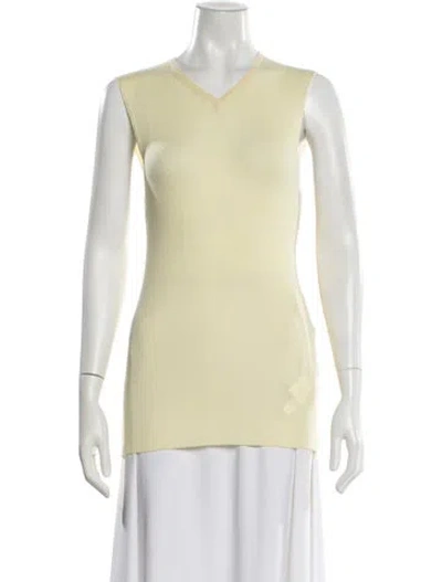 Pre-owned Khaite V-neck Sleeveless Top In Yellow