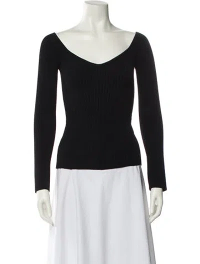 Pre-owned Khaite V-neck Sweater In Black