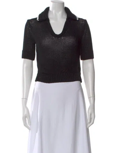 Pre-owned Khaite V-neck Sweater In Black