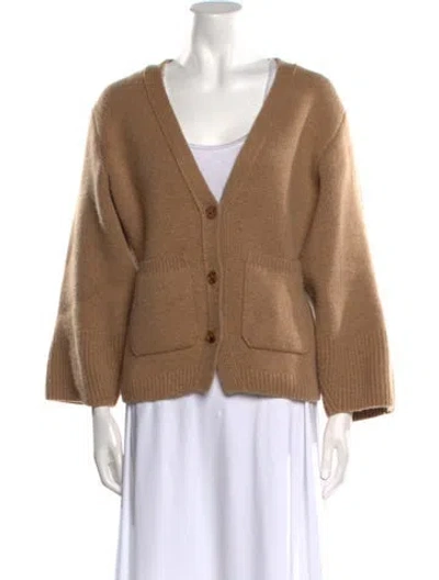 Pre-owned Khaite V-neck Sweater In Brown