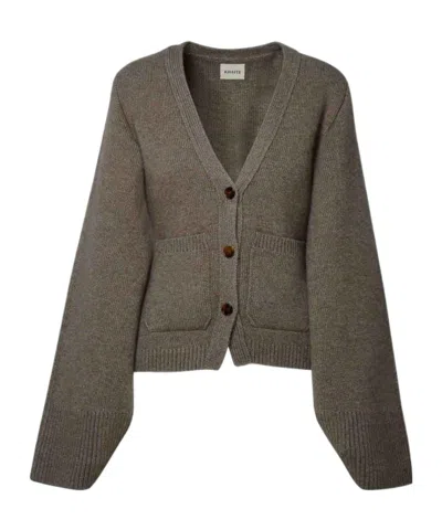 Khaite V-neck Sweater In Brown