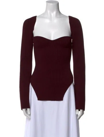 Pre-owned Khaite V-neck Sweater In Burgundy