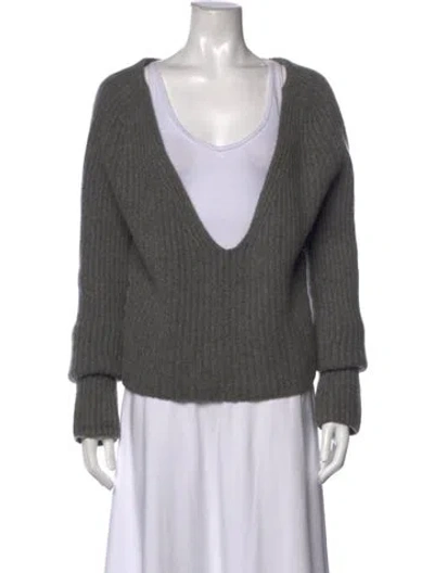 Pre-owned Khaite V-neck Sweater In Grey