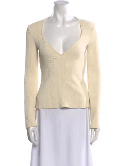 Pre-owned Khaite V-neck Sweater In Neutral