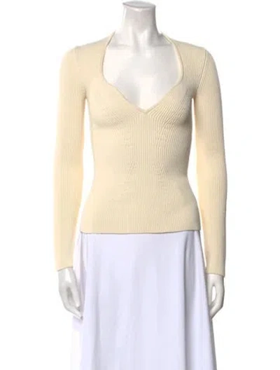 Pre-owned Khaite V-neck Sweater In Neutral