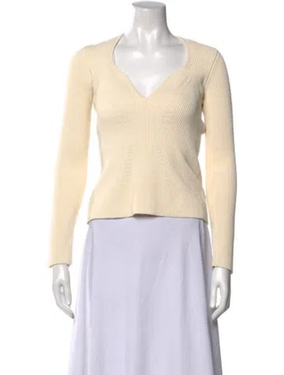 Pre-owned Khaite V-neck Sweater In Neutral