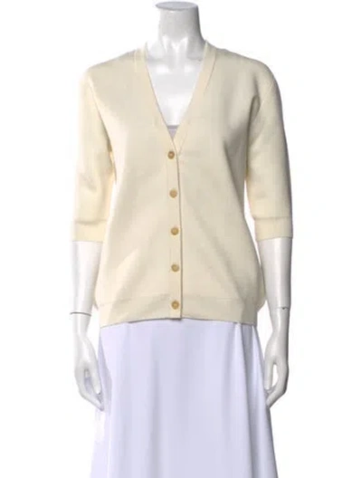 Pre-owned Khaite V-neck Sweater In Neutral