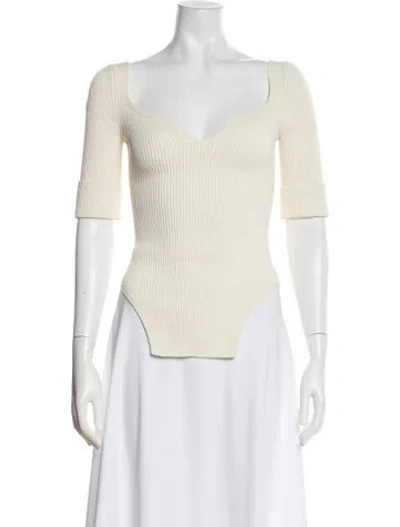 Pre-owned Khaite V-neck Sweater In Neutral
