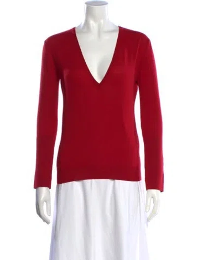 Pre-owned Khaite V-neck Sweater In Red