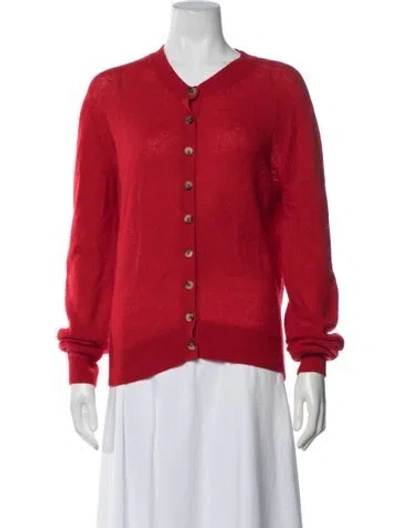 Pre-owned Khaite V-neck Sweater In Red