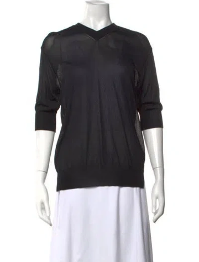 Pre-owned Khaite V-neck Sweater W/ Tags In Black