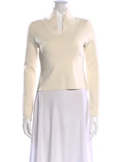 Pre-owned Khaite V-neck Sweater W/ Tags In Neutral