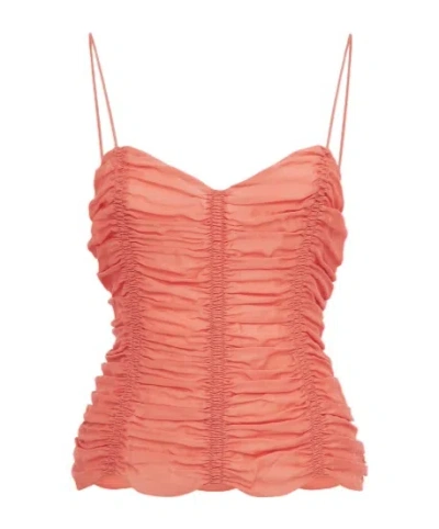 Khaite Vneck Thinstrap Camisole In Red
