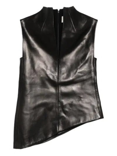 Khaite Von High-neck Asymmetric Top In Black