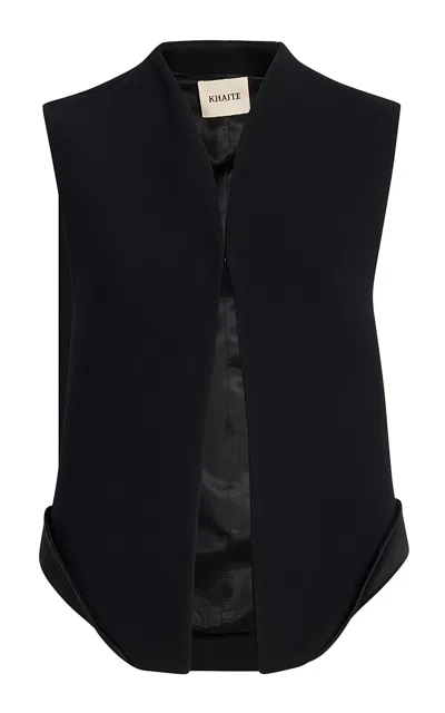 Khaite Vyn Double-faced Crepe Gilet In Black