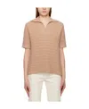 Khaite Waffle Short-sleeved Sweater In Nude