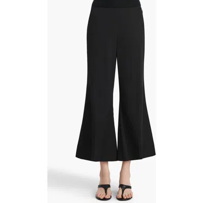 Khaite Walter Cotton And Silk-blend Flared Pants In Black