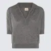 Khaite Warm Grey Cashmere Polo Shirt In Gray