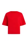 Khaite Warren Compact Merino Wool T-shirt In Red