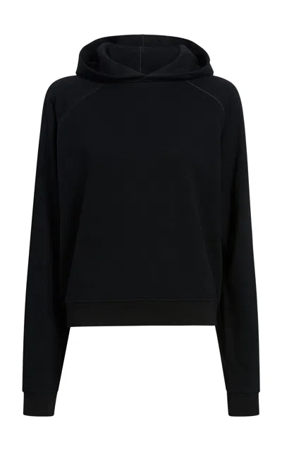 Khaite Wayne Hooded Cotton Sweatshirt In Black