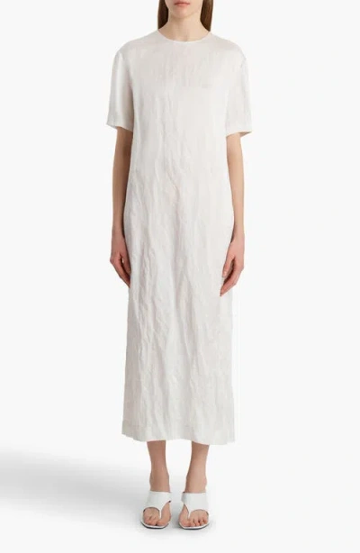 Khaite Webber Crinkled Voile Maxi Dress In White