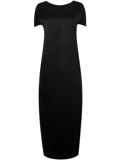 Khaite Webster Satin Maxi Dress In Black