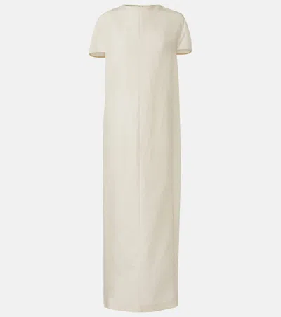 Khaite Webster Silk And Cotton Organza Maxi Dress In White